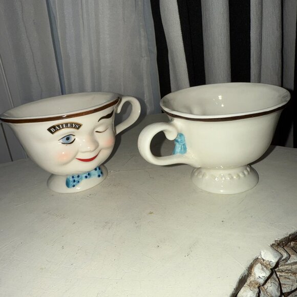 Vtg 1996 Bailey's Irish Cream Yum Boy Girl He She Winking Eye Coffee Tea Mugs 2 - Picture 7 of 9